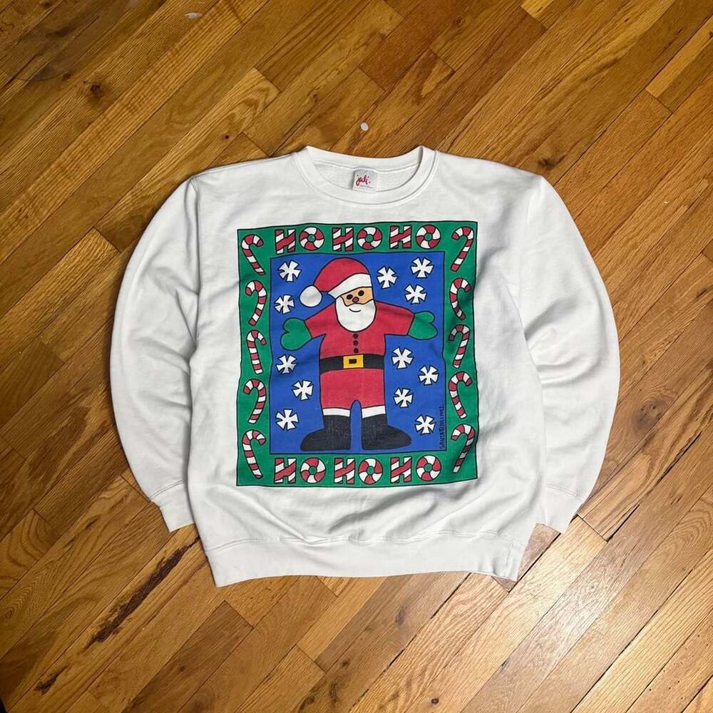 Juli Original Designs Vintage 1992 Santa Ho Ho Ho Christmas Sweatshirt Large